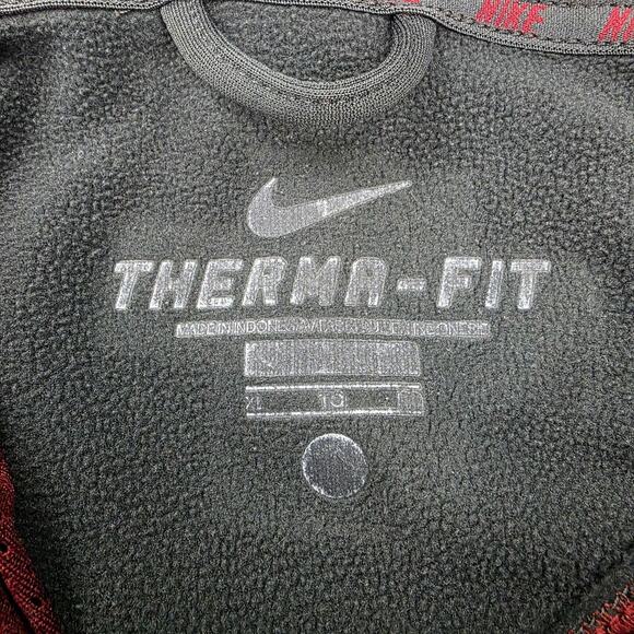 Nike Hoodie Mens XL Gray Red Therma-Fit Pullover Sweatshirt Fleece Athletic - Picture 2 of 16
